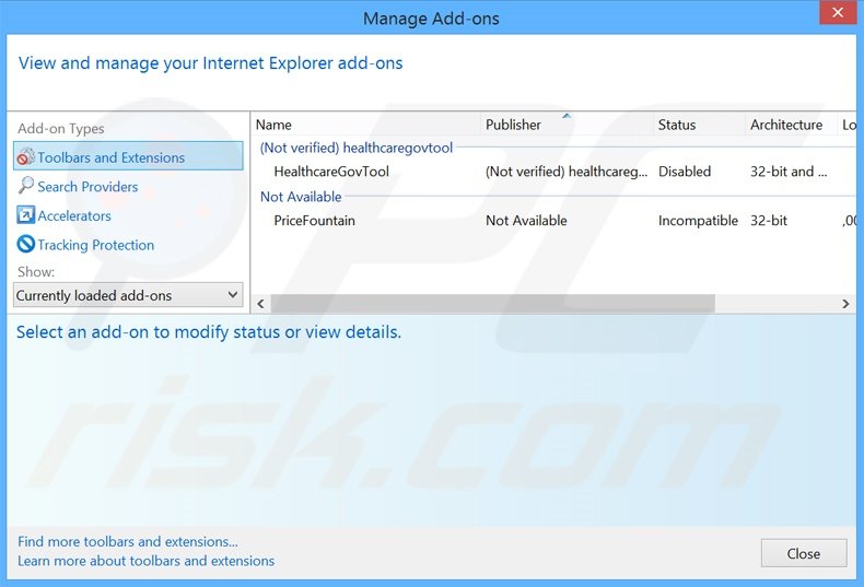 Suppression des extensions reliées à safebrowsesearch.com dans Internet Explorer 
