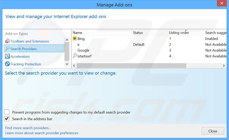 Removing safebrowsesearch.com from Internet Explorer default search engine