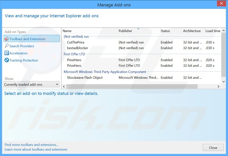 Suppression des publicités SpeedGuard dans Internet Explorer étape 2