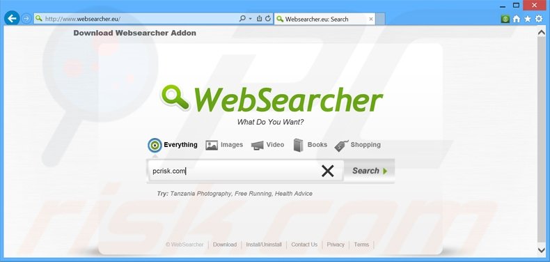 Logiciel de publicité WebSearcher 