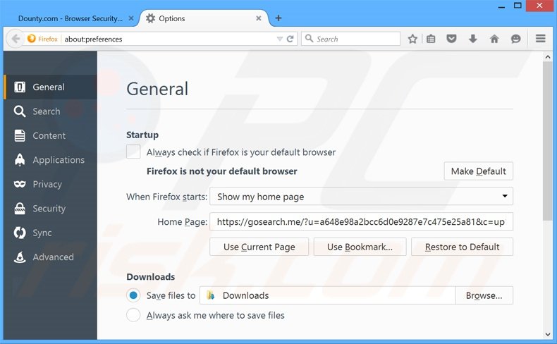 Suppression de la page d'accueil de zwiiky.com dans Mozilla Firefox 