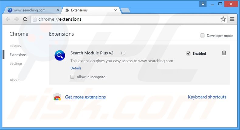 Suppression des publicités DeskBar dans Google Chrome étape 2