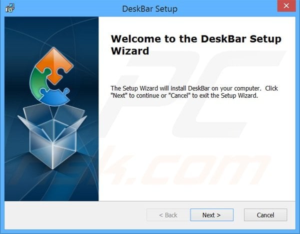 Configuration officielle de l'installation du logiciel de publicité Deskbar 