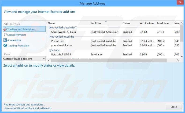 Suppression des publicités DNS Keeper dans Internet Explorer étape 2