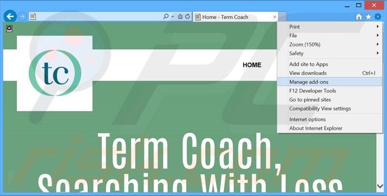 Suppression des publicités TermCoach dans Internet Explorer étape 1