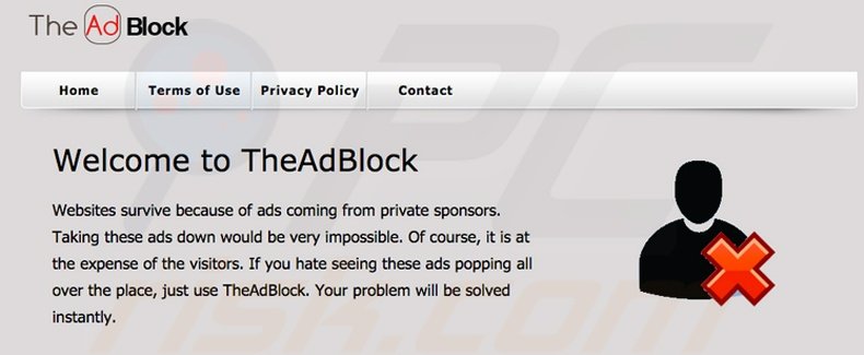 Logiciel de publicité TheAdBlock 