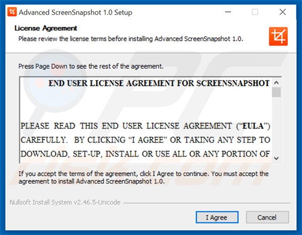 Configuration de l'installation officielle du logiciel de publicité Advanced ScreenSnapshot 