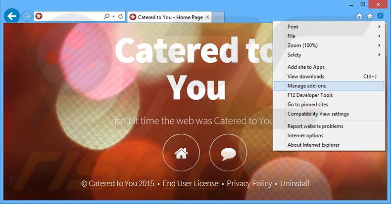 Suppression des publicités Catered to You dans Internet Explorer étape 1