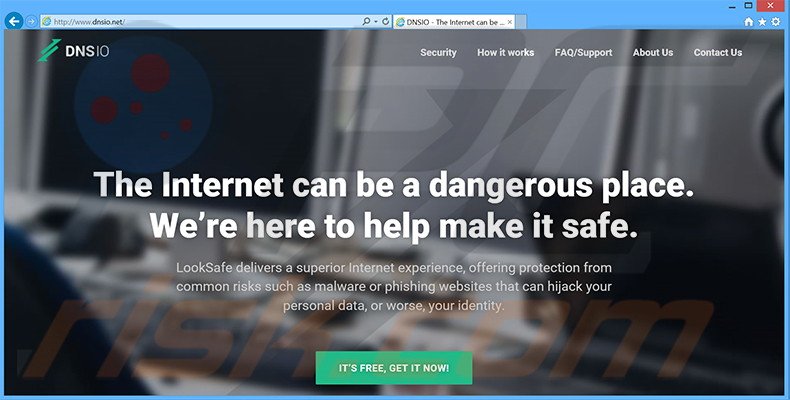 Le site web de téléchargement officiel du pirate de navigateur DNSIO