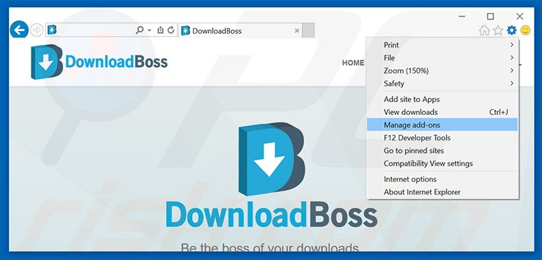 Suppression des publicités DownloadBoss dans Internet Explorer étape 1
