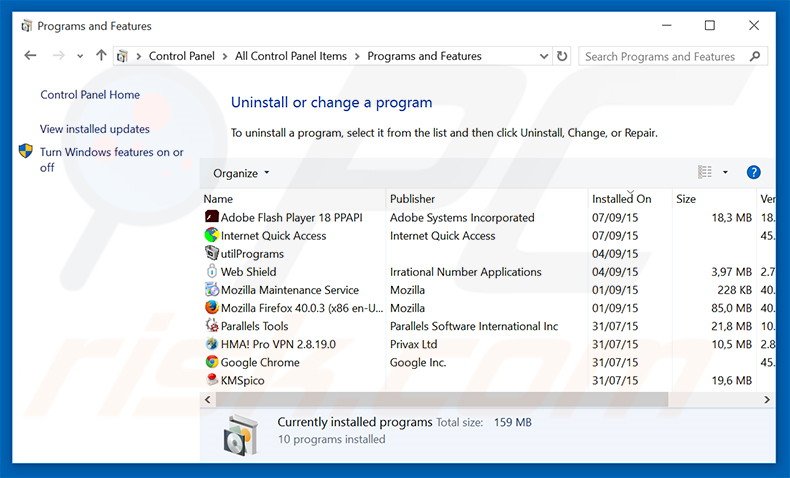 Désinstallation du logiciel de publicité DownloadBoss via le Panneau de Configuration