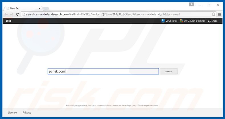 Pirate de navigateur search.emaildefendsearch.com 