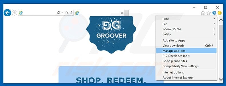 Suppression des publicités Groover dans Internet Explorer étape 1