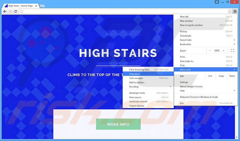 Suppression des publicités High Stairs  dans Google Chrome étape 1