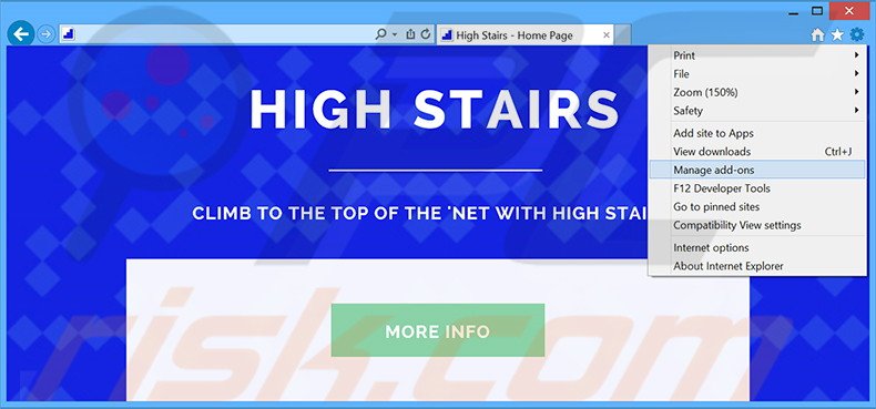 Suppression des publicités High Stairs dans Internet Explorer étape 1 