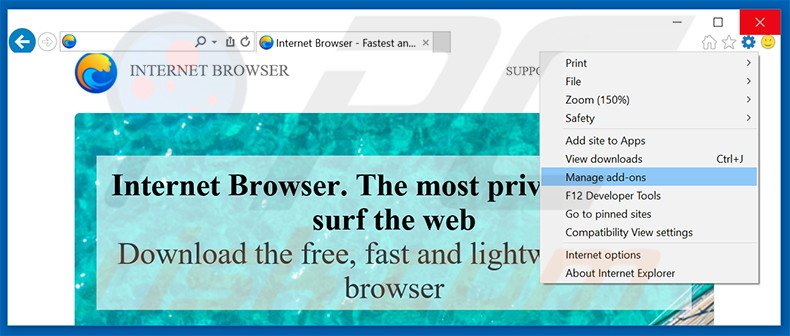 Suppression des publicités Internet Browser dans Internet Explorer étape 1