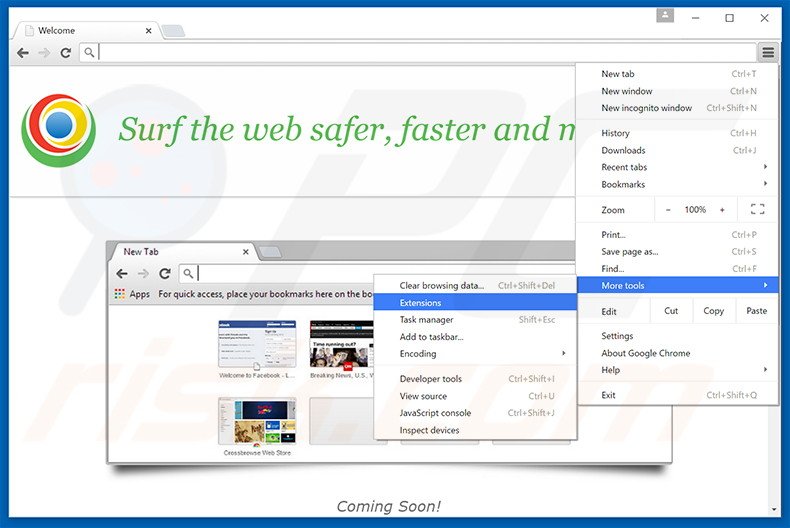 Suppression des publicités MyBrowser  dans Google Chrome étape 1