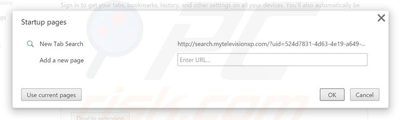 Suppression de la page d'accueil de search.mytelevisionxp.com dans Google Chrome 