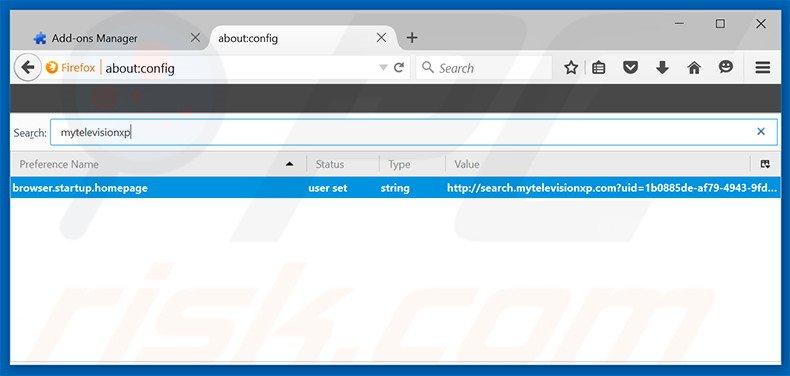 Suppression du moteur de recherche par défaut de search.mytelevisionxp.com dans Mozilla Firefox 