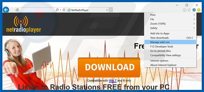 Suppression des publicités NetRadio dans Internet Explorer étape 1