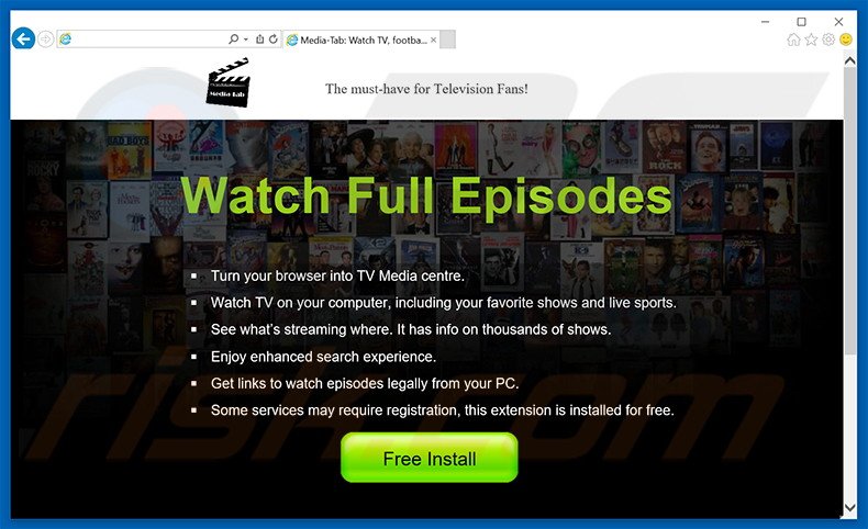 Site web utilisé pour promouvoir le pirate de navigateur NewTabTV 