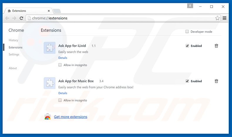 Suppression des publicités Note-up dans Google Chrome étape 2