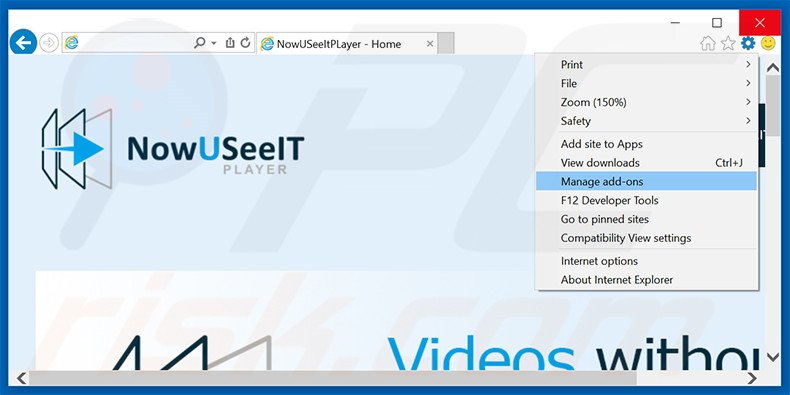 Suppression des publicités NowUSeeIt Player dans Internet Explorer étape 1