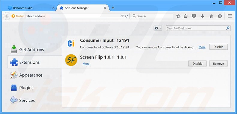 Suppression des publicités Nuvision Global Data Remarketer dans Mozilla Firefox étape 2