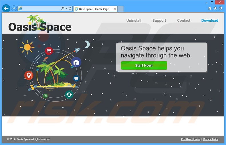 Logiciel de publicité Oasis Space 