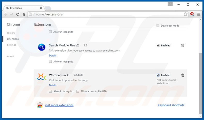 Suppression des publicités Oh My Coupons dans Google Chrome étape 2