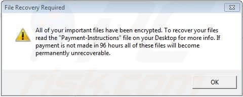 Déclarations d'ORX-Locker à propos des fichiers encryptés