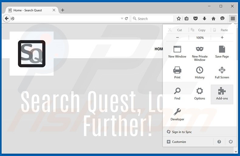 Suppression des publicités SearchQuest dans Mozilla Firefox étape 1