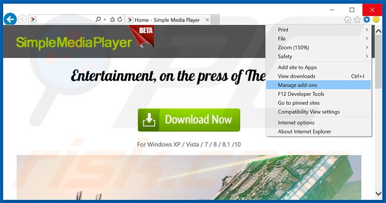 Suppression des publicités Simple Media Player dans Internet Explorer étape 1