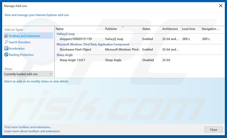 Suppression des publicités Sonic Train dans Internet Explorer étape 2