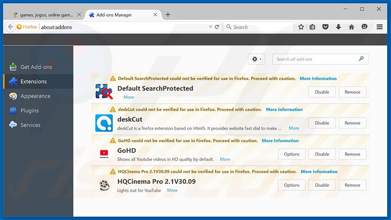 Suppression des publicités Vital Browser Helper dans Mozilla Firefox étape 2