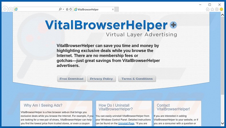 Logiciel de publicité Vital Browser Helper 