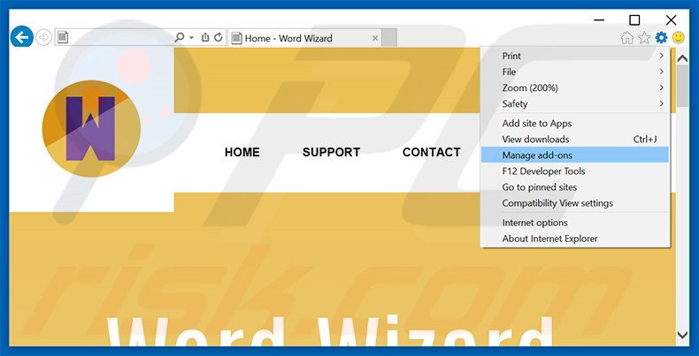 Suppression des publicités WordWizard dans Internet Explorer étape 1