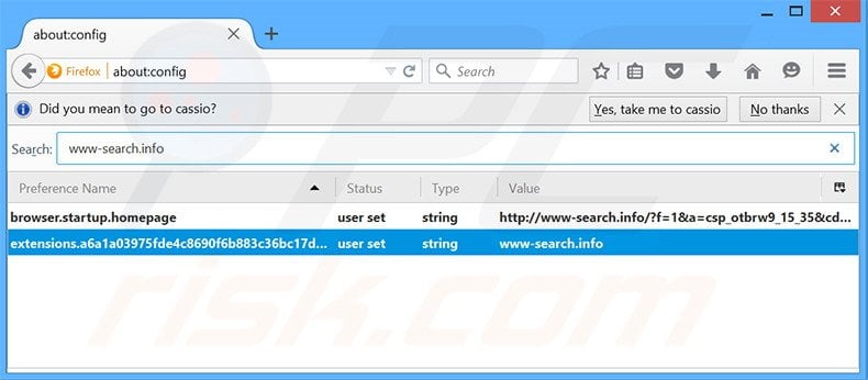 Suppression du moteur de recherche par défaut de www-search.info dans Mozilla Firefox