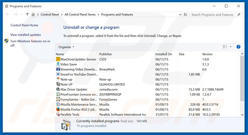 Désinstallation du logiciel de publicité AmazingTab via le Panneau de Configuration