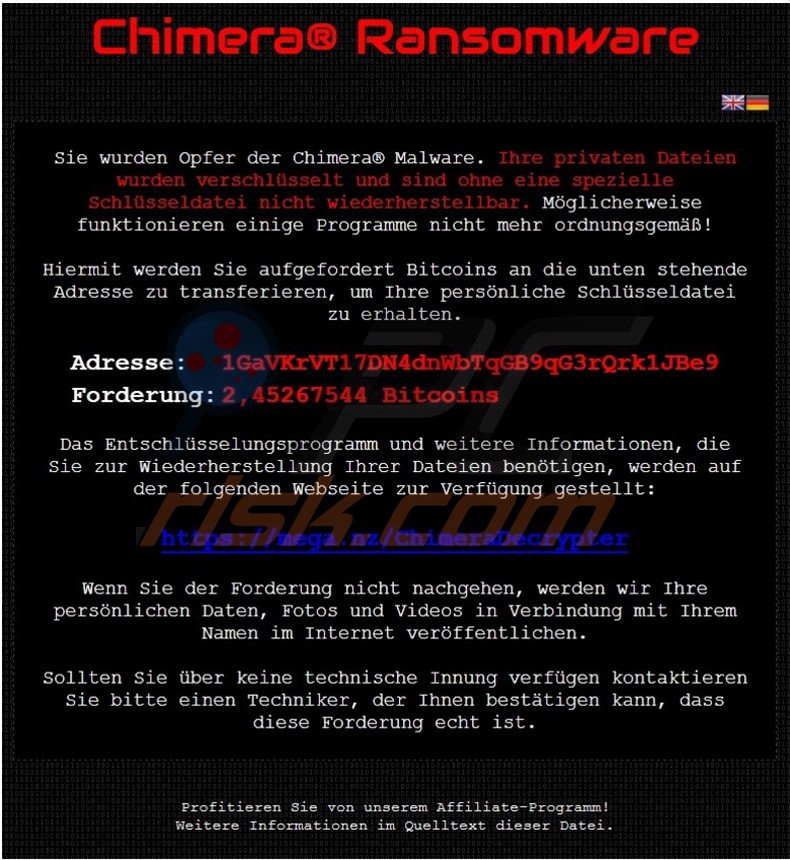 Instructions de décryption de Chimera 