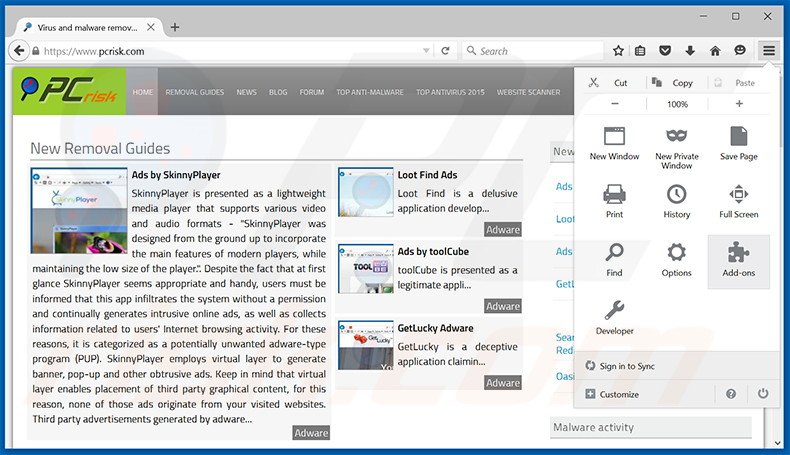 Suppression des publicités DailyWiki dans Mozilla Firefox étape 1