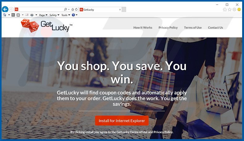 Logiciel de publicité GetLucky 