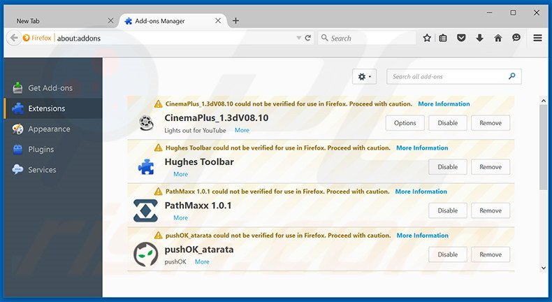 Suppression des extensions reliées à ilividlive.com dans Mozilla Firefox 