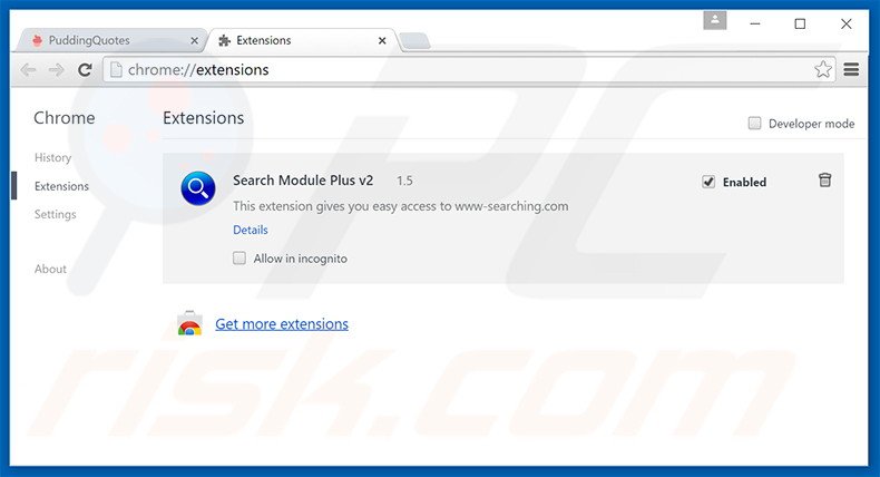 Suppression des publicités Loot Find dans Google Chrome étape 2