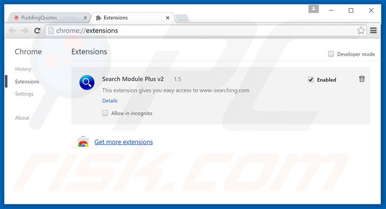 Suppression des publicités Middle Rush dans Google Chrome étape 2
