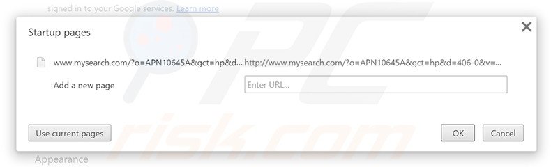 Suppression de la page d'accueil de mysearch.com dans Google Chrome 