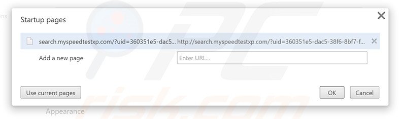 Suppression de la page d'accueil de search.myspeedtestxp.com dans Google Chrome