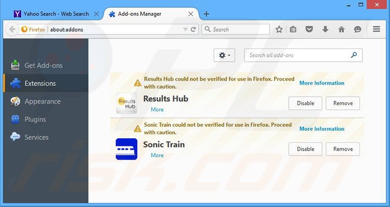 Suppression des extensions reliées à searchinterneat-a.akamaihd.net dans Mozilla Firefox 