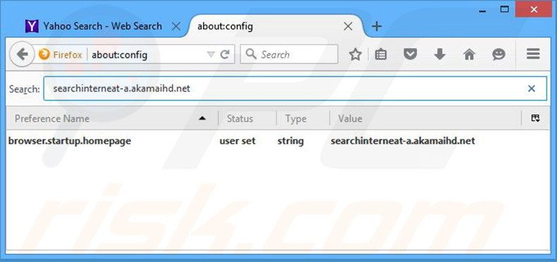 Suppression du moteur de recherche par défaut de searchinterneat-a.akamaihd.net dans Mozilla Firefox 