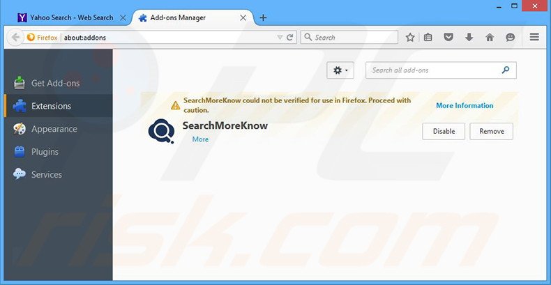 Suppression des extensions reliées à Search Know dans Mozilla Firefox 